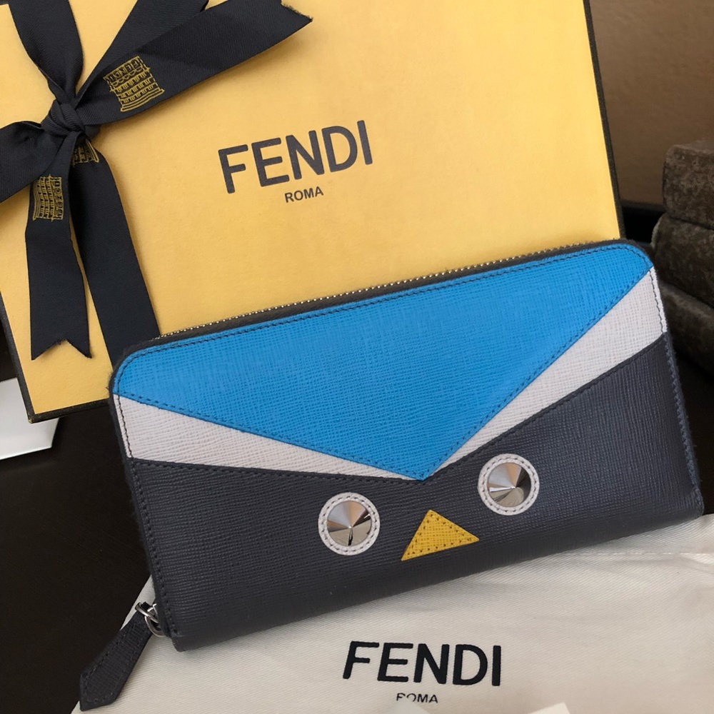 FENDI QuTweet Crayons Zip Around Wallet